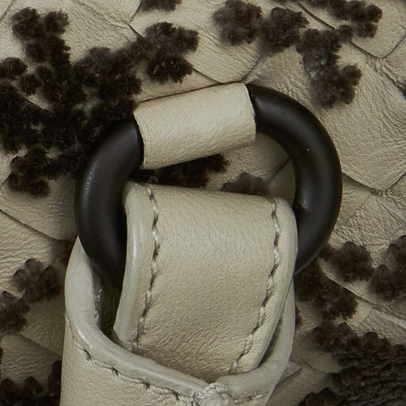 Pre-Loved Bottega Veneta In Mist Intrecciato Flocked Velvet Bouquet Duffel Bag - Picture 9 of 12